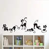 Lovely 6 Black Cute Cats Wall Sticker Moder Cat Wall Stickers Girls Vinyl Home Decor Cute Cat Living Room Children Room ► Photo 1/4