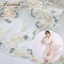 1 метр, 135 см, сделай сам, чистая пряжа, вышивка, сетка, кружевная ткань, маленький разбитый цветок, платье, одежда, чистая ткань, вышитые ткани