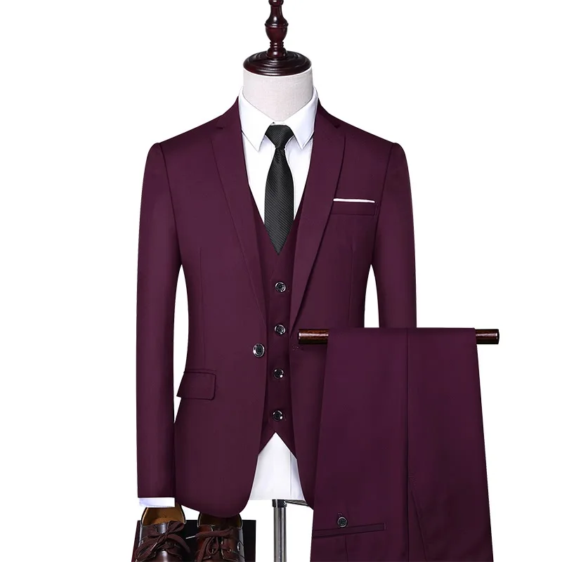 Suit suit men married young men slim suit men's business suit formal Korean groom handsome three-piece suit