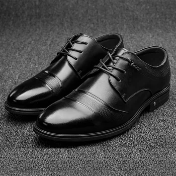 

2019 Fashion Oxford Business Men Shoes Spring Autumn 100% Genuine Leather High Quality Soft Casual Breathable Men Wedding Flats