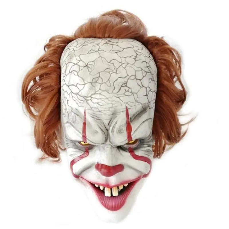 

Halloween Cosplay Costume Props Cosplay Chapter Resin Halloween Mask With Hair Pennywise Horror Clown Joker Mask Clown Mask