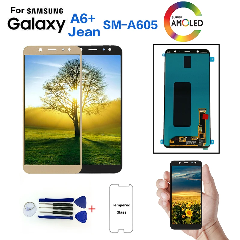 Продажа Оригинальный Для samsung Galaxy A6 + A605 SM A605F дисплей ЖК экран Замена для samsung A605FN A605G A605GN ЖК дисплей модуль