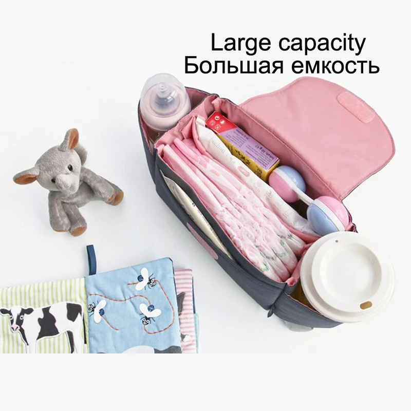 Сумка для детской коляски дорожная сумка для ухода за младенцем моющаяся большая емкость Детские Пеленки сумки подвесной органайзер для коляски детские подгузники сумка