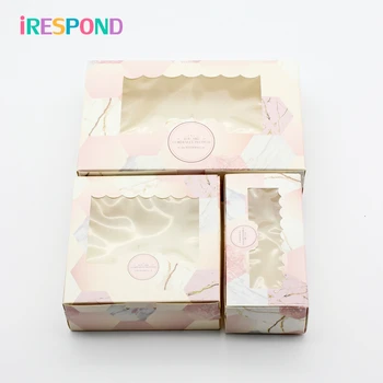 

50PCS Gift Box Wedding Favors Purple Marble Paper Gift Box Packaging Window Wedding Gift Candy Box Food Cupcake Cookie Cardboard