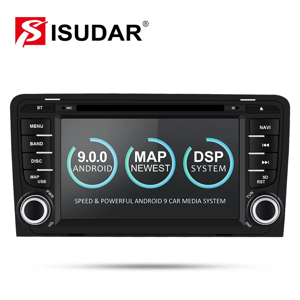 Isudar 2 Din Auto Multimedia Player GPS Android 9 DVD Automotivo Radio Für Audi A3 8 P/A3 8P1 3 -tü