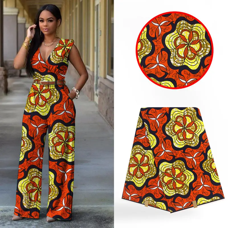 Красный цветочный Африканский Голландский Настоящий Воск ткань высокого качества DIY швейный материал Анкара настоящая нигерийская восковая ткань для платья