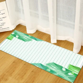 

Flannel Striped Pattern Doormat Floor Mat Anti-slip Long Carpet Kitchen Mat Toilet Rug Bedroom Foot Rug