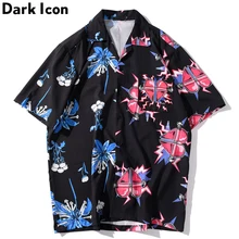 Dark Icon Front Pocket Turn-down Collar Hip Hop Shirt Men 2020 Summer New Fashion Men Women Shirts Printed Shirts for Men