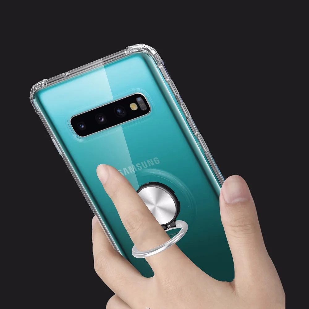 Чехол для samsung galaxy S10 S10 lite plus S10E с прозрачным кольцом и защитой от падения, 100 шт./лот