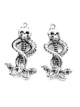 

10pcs Skull Scepter charms pendant 37x20mm antique silver ornament accessories jewelry making DIY base material