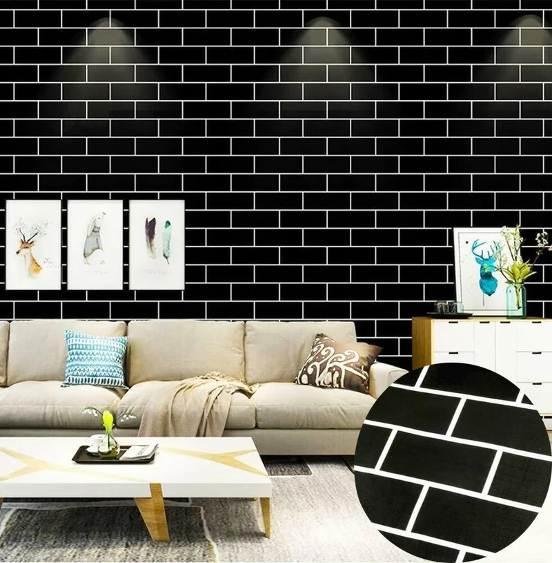 

10mX45cm/roll Wall Sticker Imitation Brick Bedroom Decoration Waterproof Self Adhesive Wallpaper Living Room Kitchen TV Backdrop