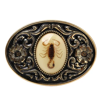 

Scorpion Design Gold Tone Black Belt Buckle For Men Jeans Pants Accessories Luxurious Cowboy Buckle