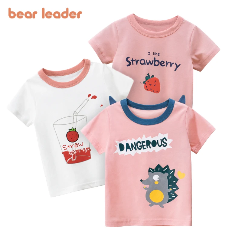 Bear Leader/футболки с рисунком фруктов для маленьких девочек Новые модные летние