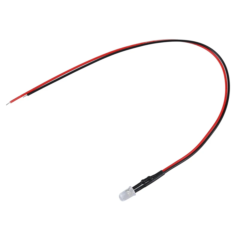 

20 X 5mm White LED Lamp Light Set Pre Wired 12V DC 25cm
