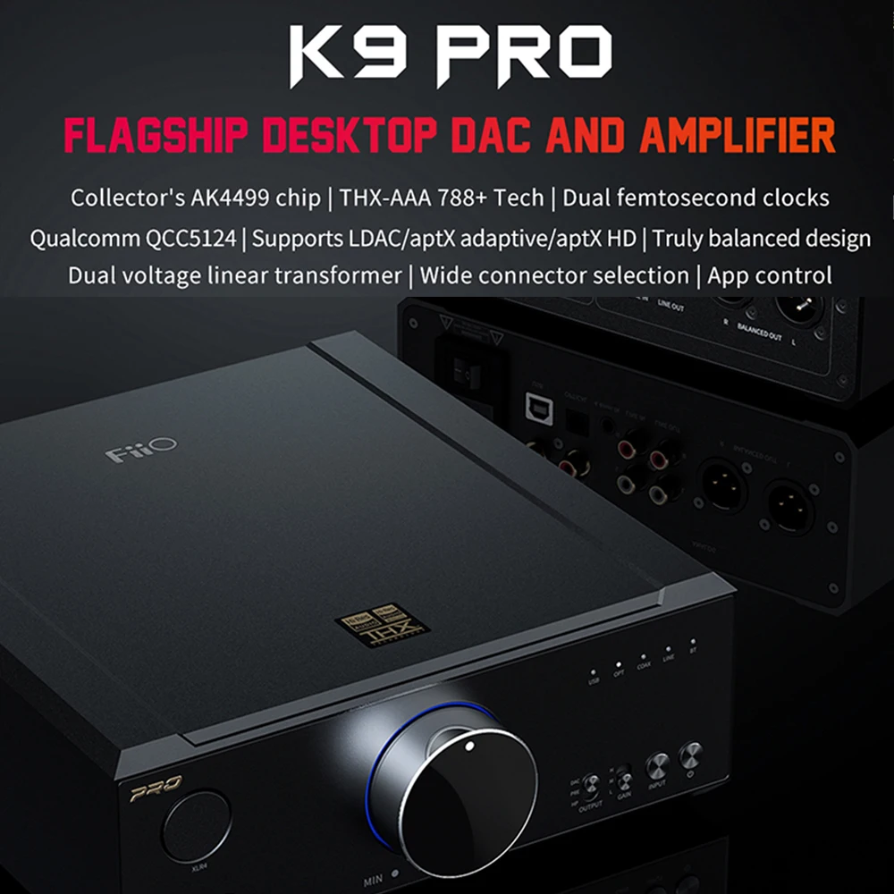 FiiO K9 Pro Flagship Hi-Res HiFi Audio Desktop Headphone Amplifier