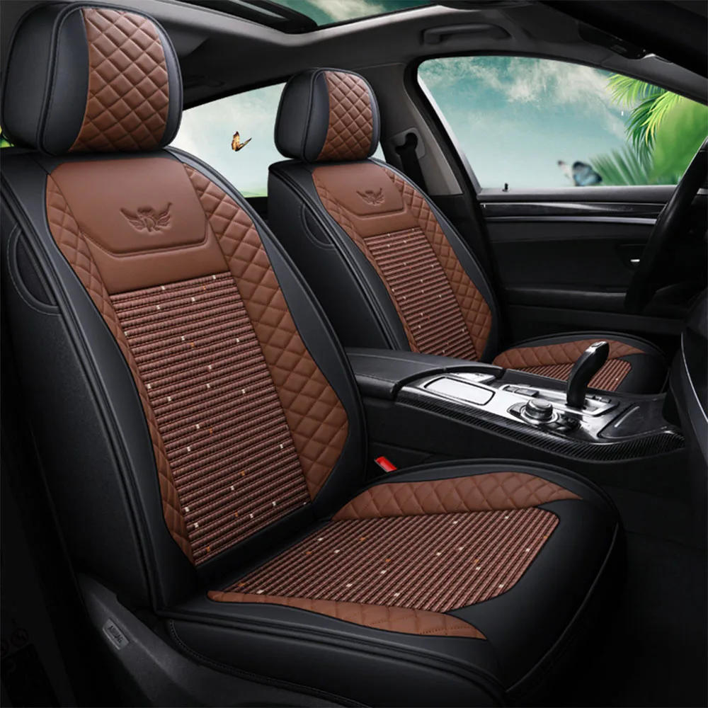 Leather Car Seat Covers for Ford Fiesta mk7 Fusion Focus 3 mk3 Explorer 5 Ranger Taurus Edge Mondeo mk4 Kuga Auto Accessories