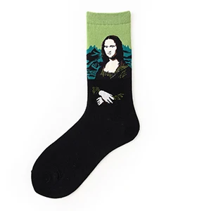 men socks 3 Лучшие продажи унисекс Ван Гог арт носки известные картины Забавный узор счастливые женские носки Модные Ретро счастливые мужские носки - Цвет: men socks 3