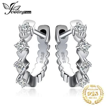 

JewelryPalace Cubic Zirconia Hoop Earrings 925 Sterling Silver Earrings For Women Girls Korean Earrings Fashion Jewelry 2020