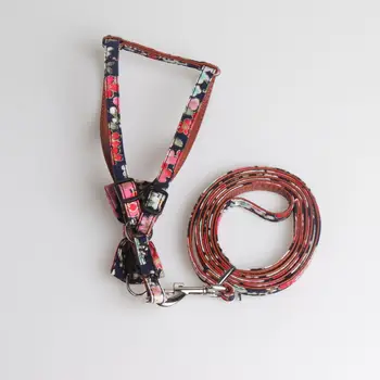 

New pet collar colorful adjustable Japanese style cat collar cat collar and wind bow chest back set K-shaped