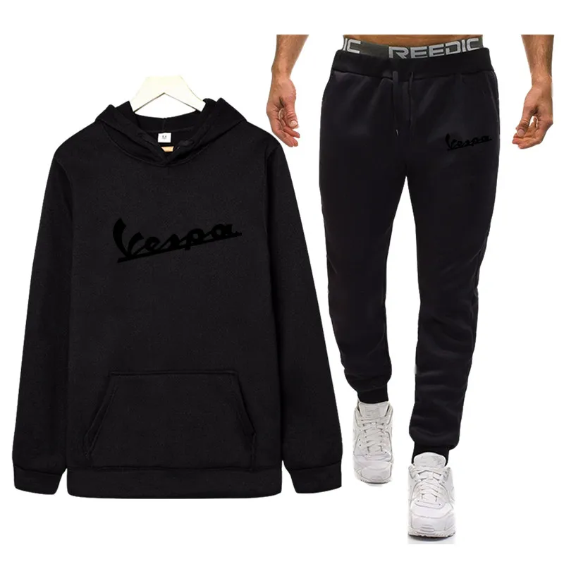 Vespa print Tracksuit for men 2 sets of new fashion jacket men's sportswear Hoodie spring and autumn mens hoodies Sweatpants
