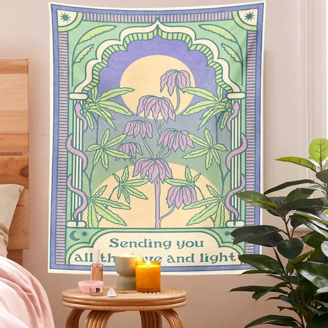 Boho Art Kudtár, Hogy Elküldje Neked Az Összes Szerelmi És Könnyű Bohém Dekoratív Kárpit Hippi Jóga Szőnyeg Nagy Méretű Kanapé Takarót