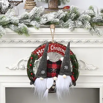 

Christmas Decoration Faceless Doll Rattan Wreath Alphabet Garland Pendant Perfect Gifts