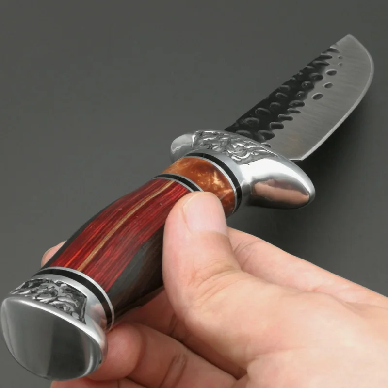 ToughKeng уличный для выживания нож ручной ковки 5Cr13Mov стальное лезвие с деревянной ручкой Походный нож с фиксированным лезвием