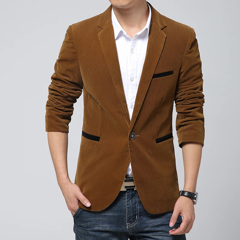 Men slim fit casual corduroy blazers 