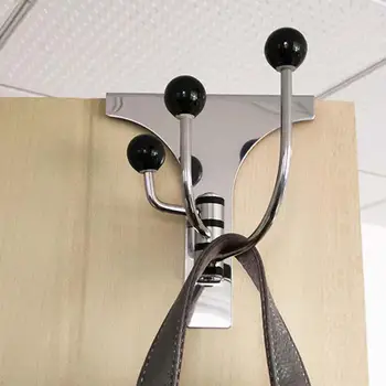 

Heavy Solid Rotating Hook Triple Swing Arms Hanging Wardrobe Creative Stainless Steel Durable Mounted Closet Hook