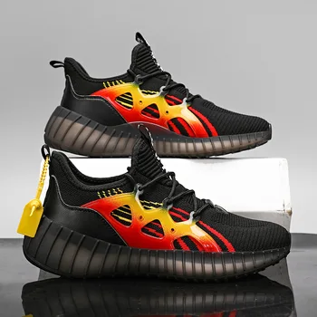 

2020 New Sneakers Flying Woven Men Shoes Korean Fashion Casual Sports Shoes Mesh Breathable Running Men's Shoes Zapatos