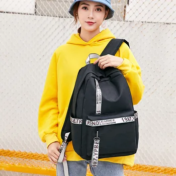 

Concise Nylon Student Backpack School Bags For Teenage Girls Book Bag Ladies Travel Backpacks Woman Back Pack Mochila Feminina