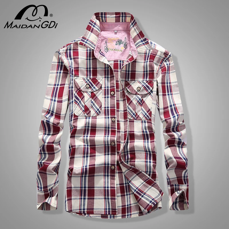

Men's Shirts 2020 Spring Autumn Long Sleeved Lattice Tops male's Slim Shirt 100% Solid Cotton Tops Men's Business Casual Shirts