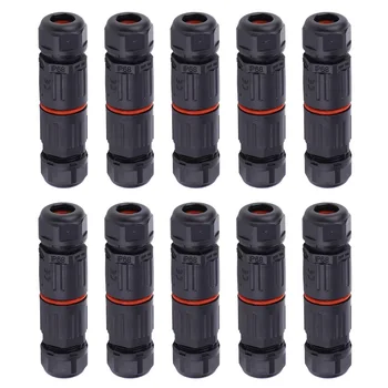 

10PCS IP68 Waterproof Electrical Wire Cable 3Pin Connector Outdoor Plug Socket Waterproof Connector Straight Connector Outdoor