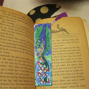 

5D Diamond Painting Leather Bookmark Book Marks Dragon For DIY Craft With Tassel 1Set