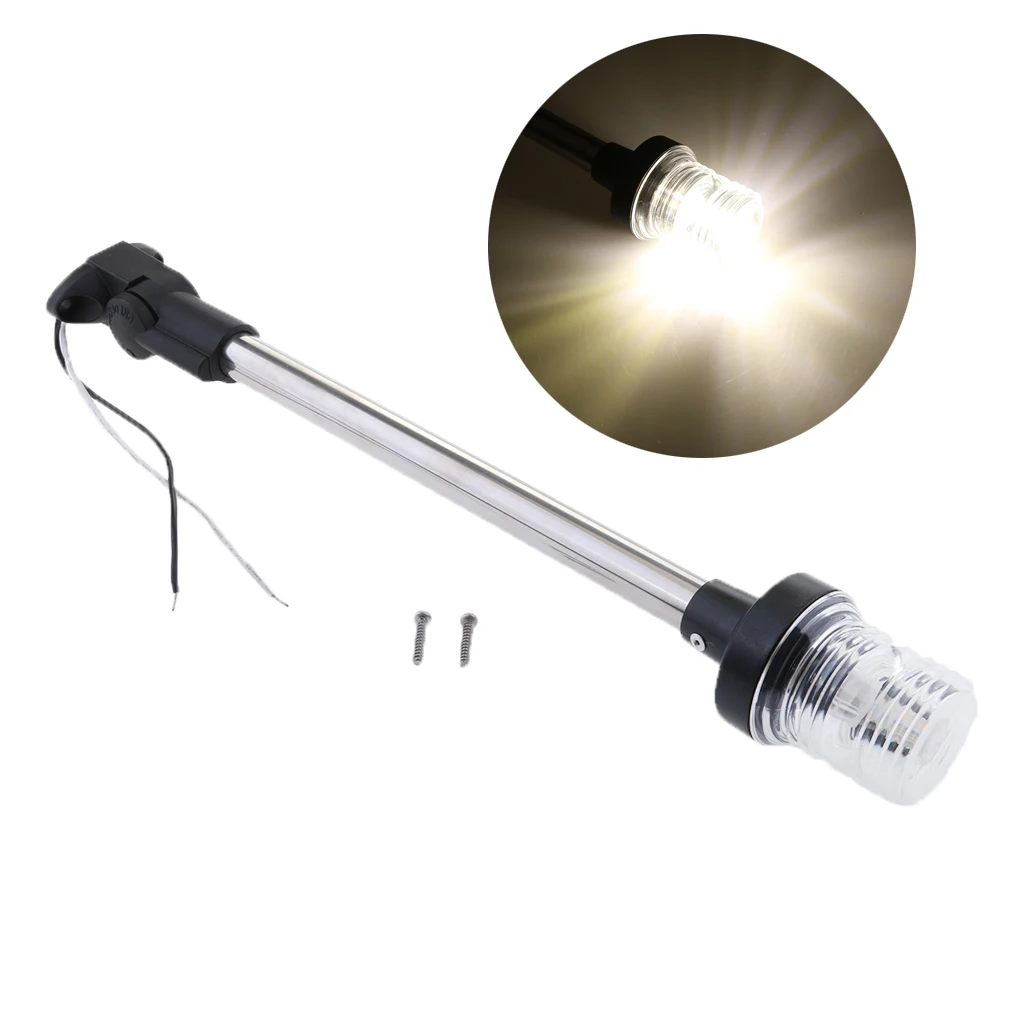 12V Pontoon Bright LED Navigation Stern Anchor Pole Light for Boats 16 Inch