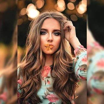 

Brown Wig Human Hair for Women Cosplay Body Wig Ladies Brown Big Wave Long Curly Hair Rose Net Wig Hair Accessories