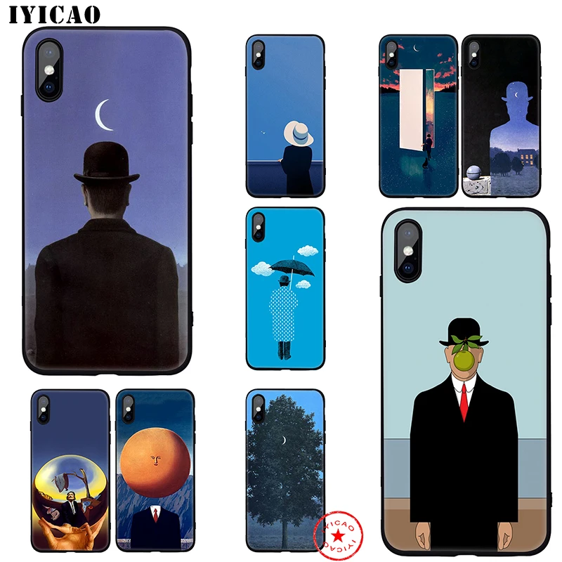 

IYICAO Rene Magritte Art Soft Case for iphone 11 Pro Xr Xs Max 6 6s 7 8 Plus 5 5s Se Silicone TPU 7 Plus