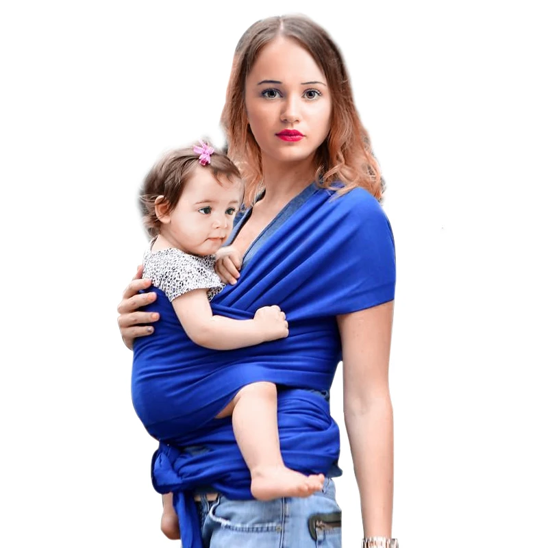 Blue EGMAO удобный модный слинг для младенцев, мягкий натуральный Рюкзак-переноска для детей 0-3 лет, дышащий хлопок, Хипсит, чехол для кормления - Цвет: Blue