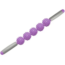 Новинка, массажная палочка для йоги, расслабляющая мышечная роликовая 5 шариков ежика, антицеллюлитная, для похудения, массажная палочка для тела, массажный инструмент для релаксации