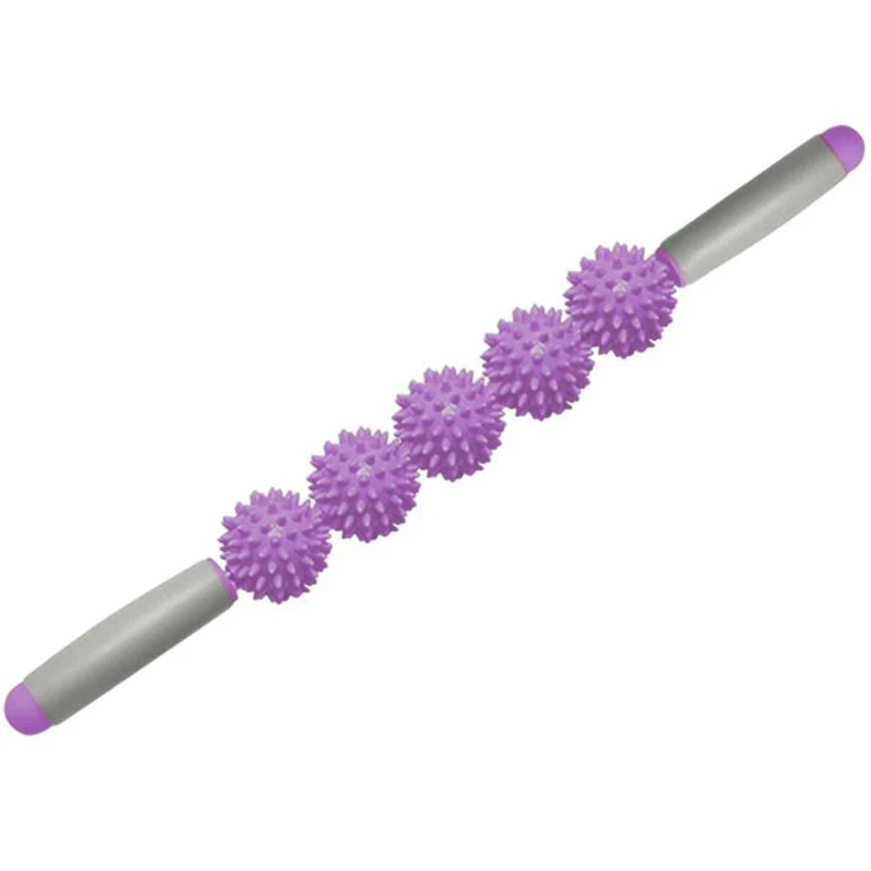 

New Yoga Massage Stick Relax Muscle Roller 5 Hedgehog Balls Anti Cellulite Slimming Muscle Body Massage Stick Massage Relax Tool