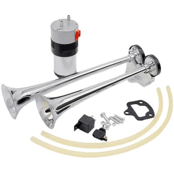 

178dB 12v compressor tank Super Loud Dual Tone Air Horn Set Trumpet Compressor for Motorcycle car alarm horn Boat Truck siren