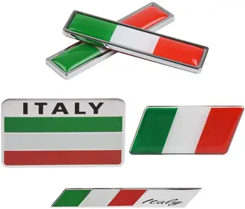 

5pcs Car Alloy Aluminum Decals 3D Metal Italian Flag Sticker Italy Emblem Badge Decals Italia Flag Decal Self Adhesive Car Body
