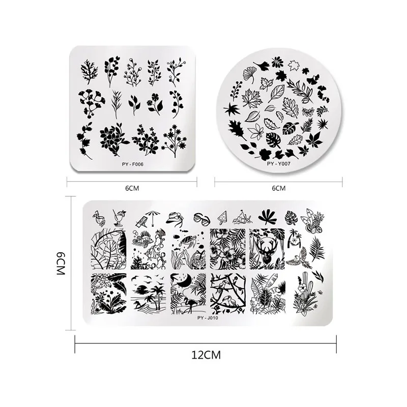 Шаблон для штамповки ногтей Хэллоуин Тыква Кленовый лист цветок геометрический дизайн маникюрная пластина с изображениями для нейл-арта дизайн ногтей шаблон для печати