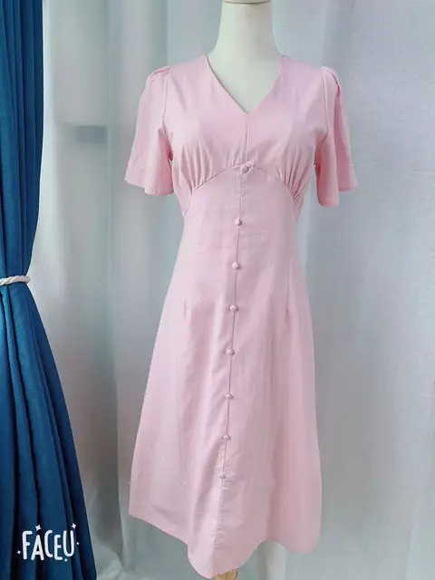 2021 New Summer Shirt Dress Evening Female Vintage Dress Pink Oversize Short Sleeve Beach Women Dresses Robe Vestido Prom 5