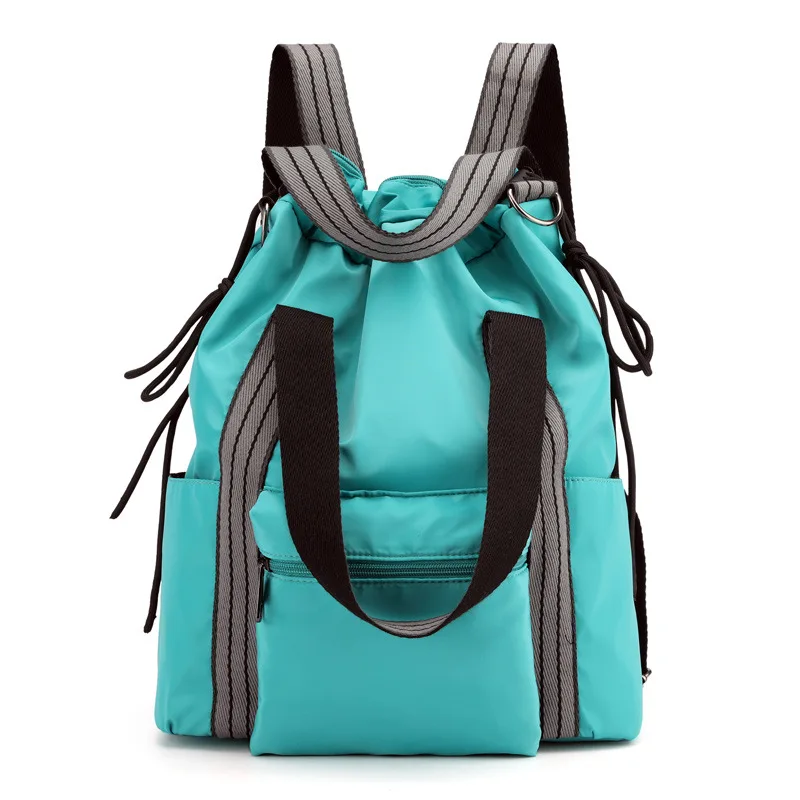 Нейлоновый Водонепроницаемый женский рюкзак, модный рюкзак на шнурке с пряжкой, рюкзак для путешествий, Студенческая сумка для девушек, вместительная сумка для хранения - Цвет: Pea green color