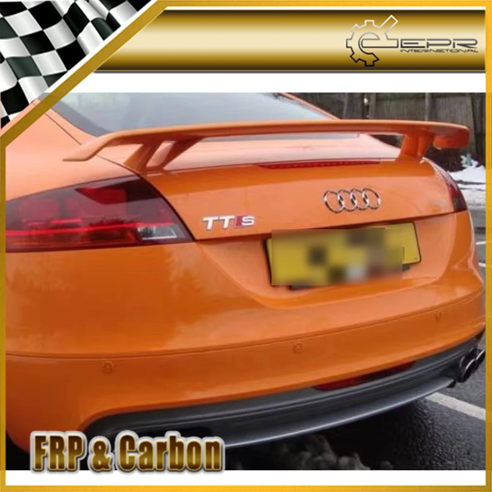 Автомобильный Стайлинг для Audi TT MK2(тип 8J) 2007-2012 RS Стиль стекловолокна задний спойлер(с основанием) отделка FRP крыло губы