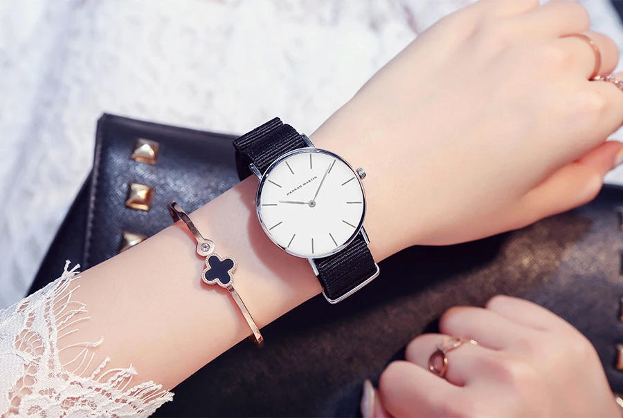 Японские кварцевые часы движение Мода девушка Студенческая Повседневная молодых девушек часы нейлоновый ремешок наручные часы водонепроницаемые для женщин