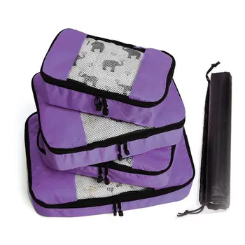 

4pcs Travel Storage Bags Travel Luggage Packing Organizers with Laundry Bag F42A