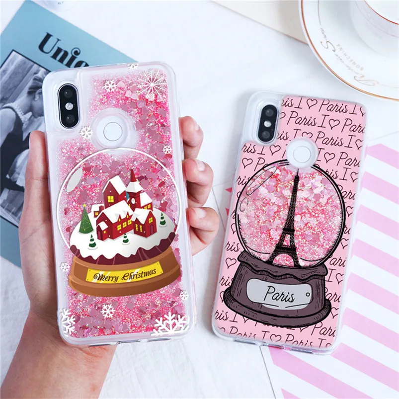 

Liquid Quicksand Glitter Cover For Xiaomi Redmi 3 4 4X 4A 5A 6A S2 K20 Note 5 6 7 Pro Plus Mi A1 A2 8 Lite 9 9T F1 TPU Pink Case