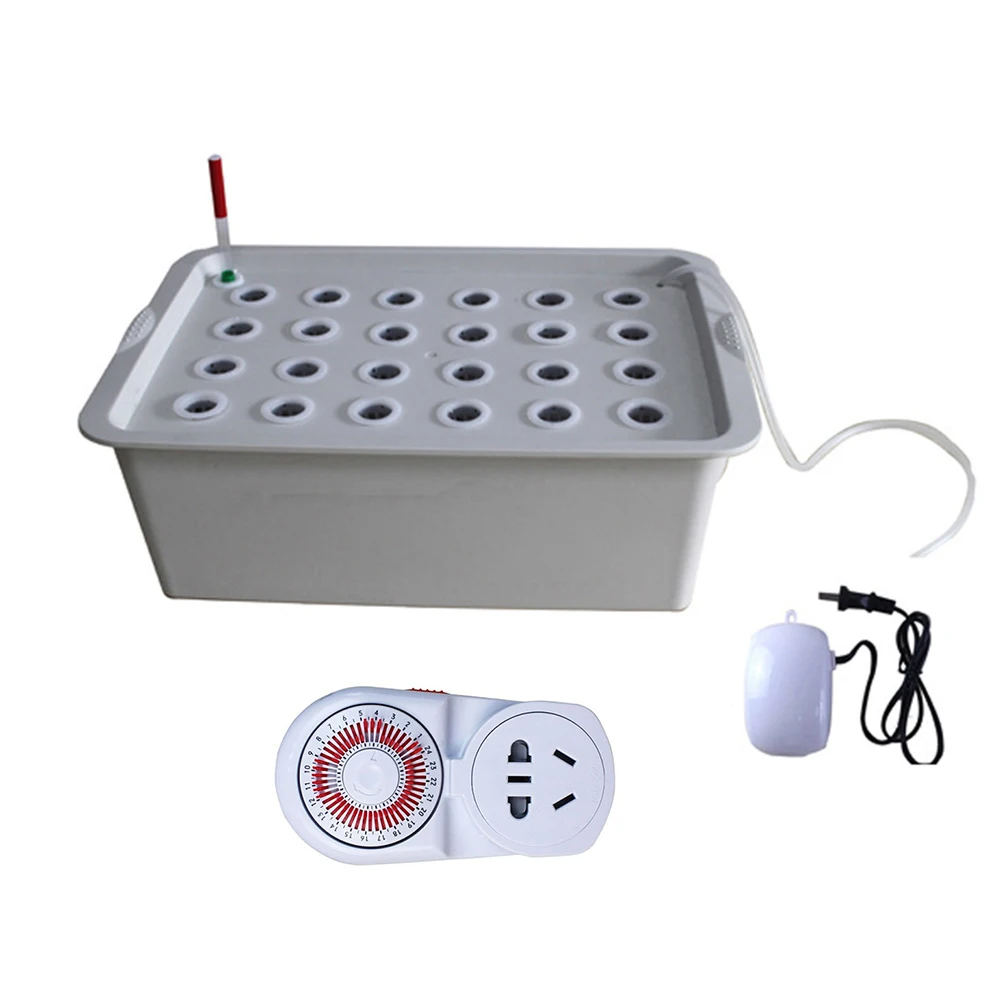 

24 Holes Groundless Hydroponic Box System Cultivation Breathable Pots Site Plant Seedling Growing Nursery Cabinet Indoor Garden